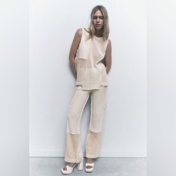 Zara Co-Ord Patchwork Set Top Pants New - Picture 13 of 13